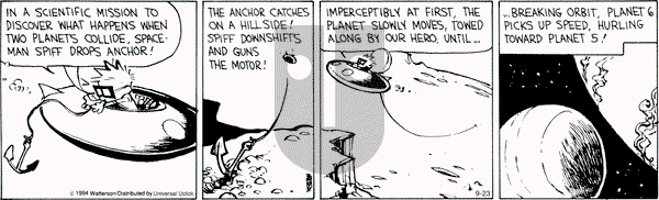 Calvin and Hobbes on Tuesday September 23, 2014 Comic Strip
