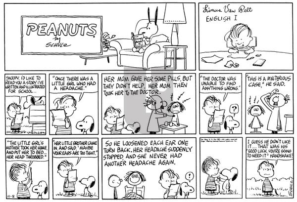 Peanuts on Sunday November 8, 1964 Comic Strip