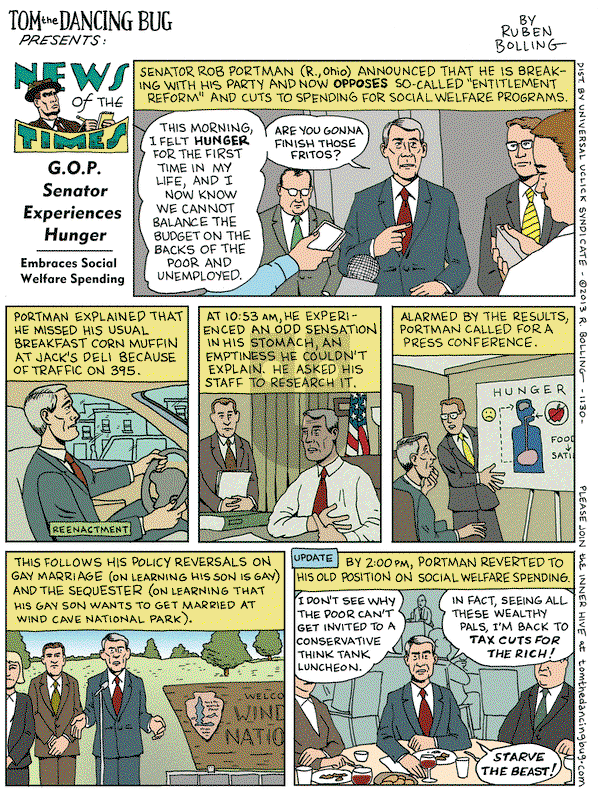 Tom the Dancing Bug on Friday March 22, 2013 Comic Strip