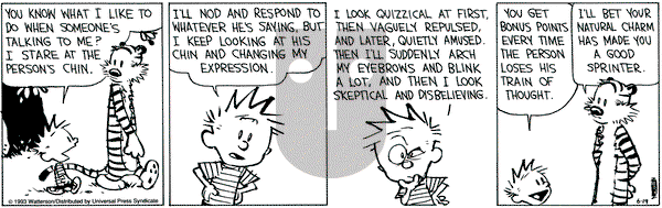 Calvin and Hobbes on Saturday June 19, 1993 Comic Strip