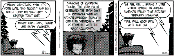 The Boondocks on Wednesday December 25, 2002 Comic Strip