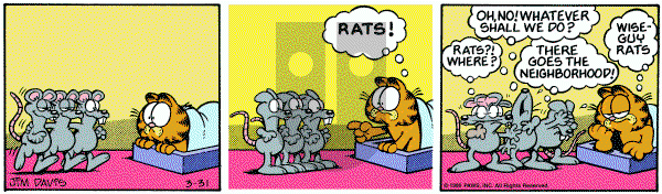 Garfield on Monday March 31, 1986 Comic Strip