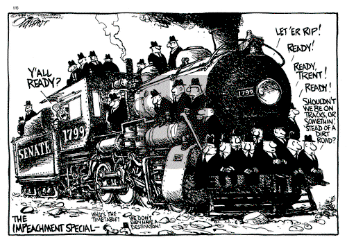 Pat Oliphant on Wednesday January 6, 1999 Comic Strip