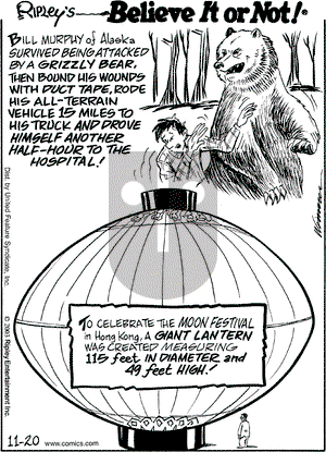 Ripley's Believe It or Not on Thursday November 20, 2003 Comic Strip