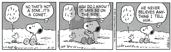 Peanuts on Tuesday May 13, 1997 Comic Strip