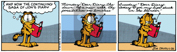 Garfield on Tuesday November 26, 1991 Comic Strip