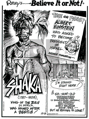 Ripley's Believe It or Not on Wednesday December 13, 2006 Comic Strip