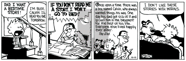 Calvin and Hobbes on Tuesday October 15, 1991 Comic Strip