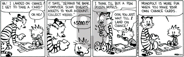 Calvin and Hobbes on Saturday March 9, 1991 Comic Strip
