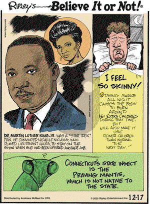Ripley's Believe It or Not on Thursday December 17, 2020 Comic Strip