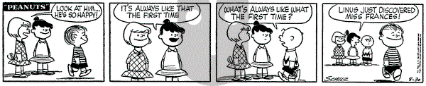 Peanuts on Tuesday August 30, 1955 Comic Strip