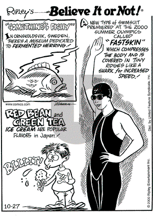 Ripley's Believe It or Not on Friday October 27, 2000 Comic Strip