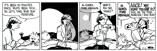 Calvin and Hobbes on Wednesday October 12, 1988 Comic Strip