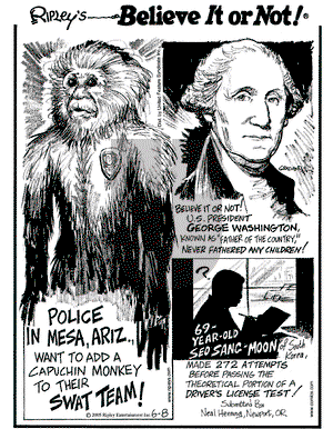 Ripley's Believe It or Not on Wednesday June 8, 2005 Comic Strip