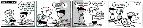Peanuts on Saturday August 8, 1953 Comic Strip