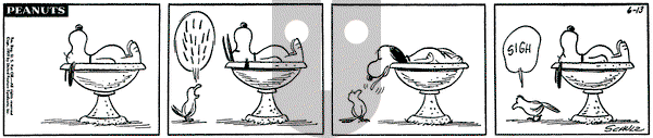 Peanuts on Saturday June 13, 1959 Comic Strip