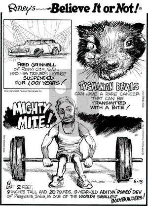 Ripley's Believe It or Not on Friday June 13, 2008 Comic Strip