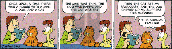 Garfield on Wednesday August 27, 2014 Comic Strip