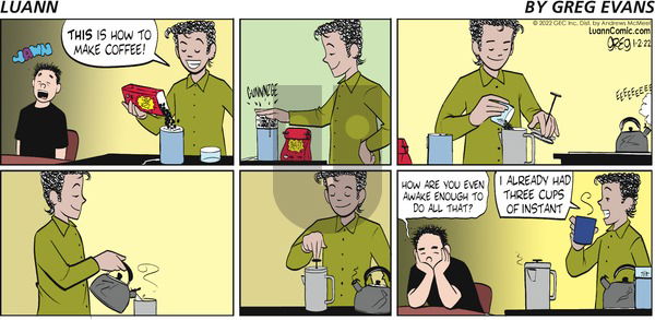 Luann - Sunday January 2, 2022 Comic Strip