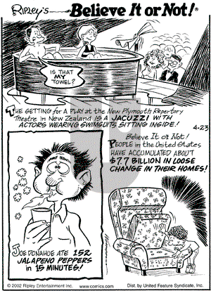Ripley's Believe It or Not on Tuesday April 23, 2002 Comic Strip