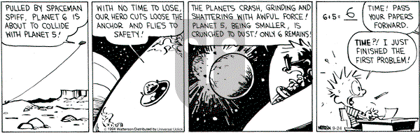 Calvin and Hobbes on Wednesday September 24, 2014 Comic Strip
