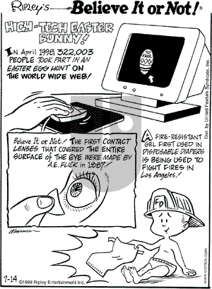 Ripley's Believe It or Not on Wednesday July 14, 1999 Comic Strip