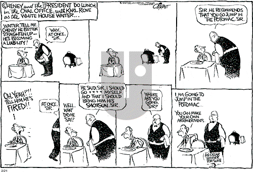 Pat Oliphant on Tuesday February 21, 2006 Comic Strip