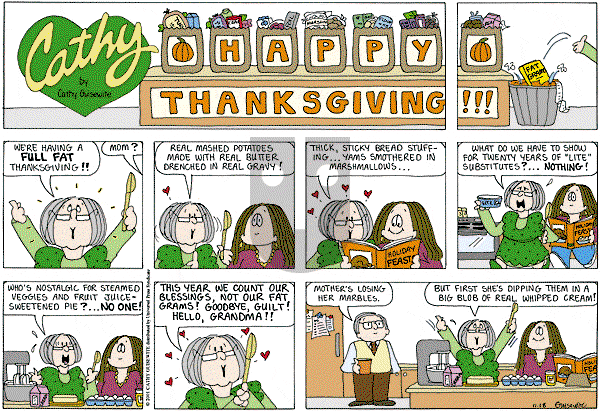 Cathy Classics - Sunday November 18, 2001 Comic Strip