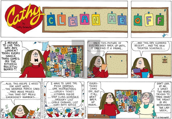 Cathy Classics on Sunday January 13, 2002 Comic Strip