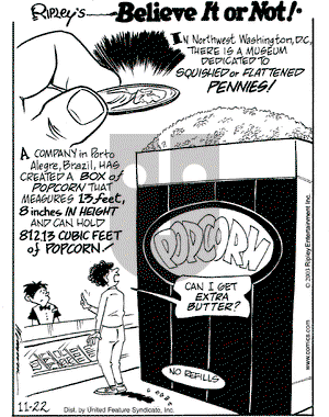 Ripley's Believe It or Not on Saturday November 22, 2003 Comic Strip