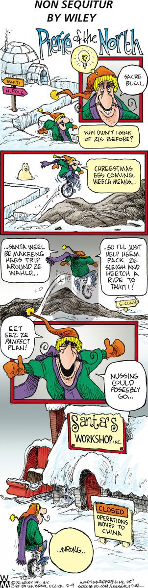 Non Sequitur on Sunday December 9, 2012 Comic Strip