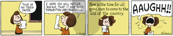 Peanuts - Saturday February 12, 2000 Comic Strip