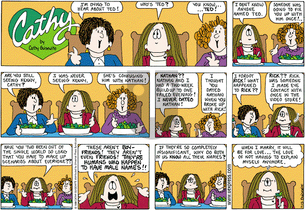 Cathy Classics - Sunday November 15, 1998 Comic Strip