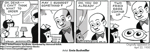 Nancy Classics on Saturday April 22, 2017 Comic Strip
