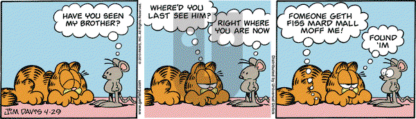 Garfield on Thursday April 29, 2010 Comic Strip
