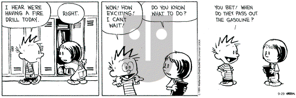 Calvin and Hobbes on Tuesday September 29, 2015 Comic Strip