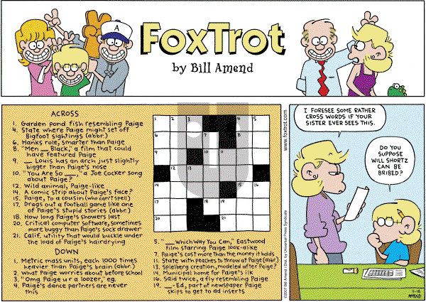 FoxTrot on Sunday February 18, 2007 Comic Strip