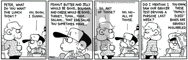 FoxTrot on Tuesday September 23, 1997 Comic Strip