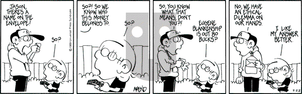 FoxTrot on Saturday July 22, 1989 Comic Strip