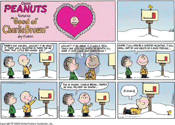 Peanuts - Sunday February 9, 2003 Comic Strip
