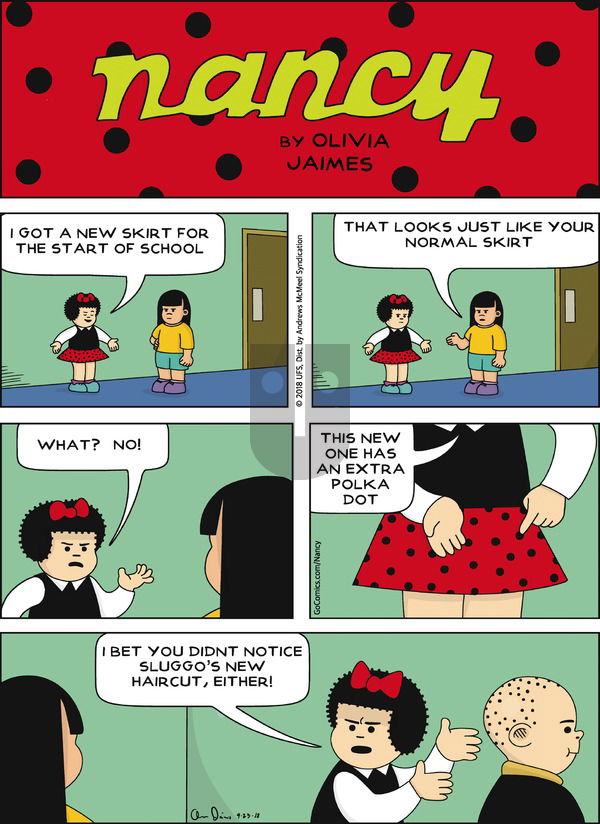 Nancy on Sunday September 23, 2018 Comic Strip