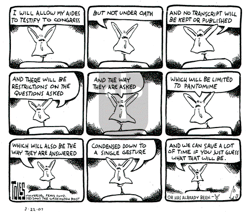 Tom Toles on Thursday March 22, 2007 Comic Strip