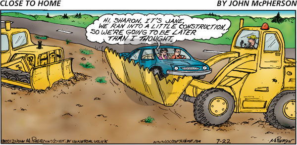 Close to Home on Sunday July 22, 2012 Comic Strip