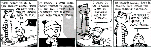 Calvin and Hobbes - Friday February 1, 1991 Comic Strip