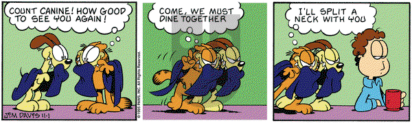 Garfield on Wednesday November 1, 1995 Comic Strip