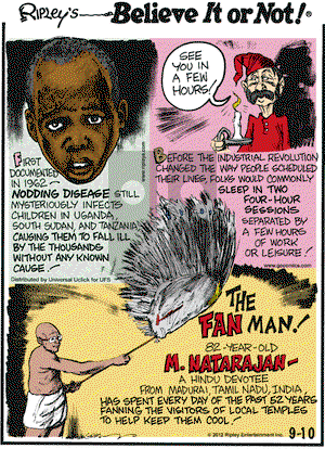 Ripley's Believe It or Not on Monday September 10, 2012 Comic Strip