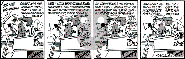 Doonesbury on Thursday April 22, 1982 Comic Strip