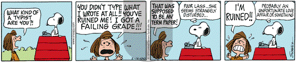 Peanuts on Monday February 14, 2000 Comic Strip