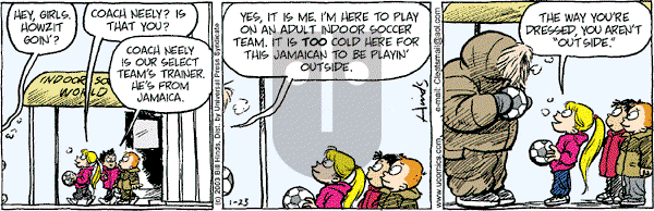 Cleats - Thursday January 23, 2003 Comic Strip