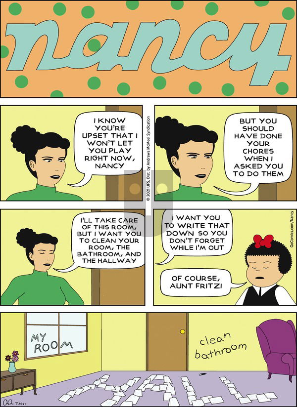 Nancy on Sunday July 25, 2021 Comic Strip